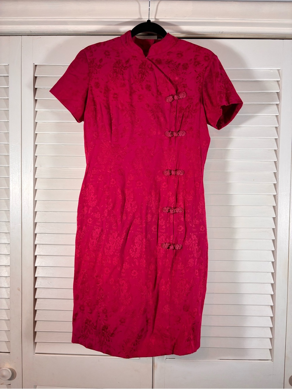 Vintage Together Cheongsam Qipao Mini Dress Hot Pink Magenta Size 8